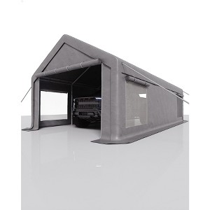 COZONY Heavy Duty Carport with Removable Walls and Roll-Up Door, All-Weather Portable Garage for Truck RV and Boat - 1 of 4