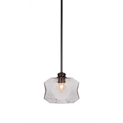 Toltec Lighting Rocklin 1 - Light Pendant in  Matte Black with 8.75" Smoke Shade