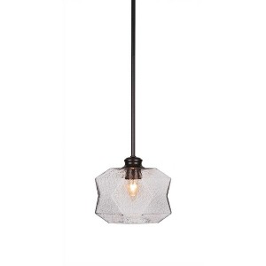 Toltec Lighting Rocklin 1 - Light Pendant in  Matte Black with 8.75" Smoke Shade - 1 of 1