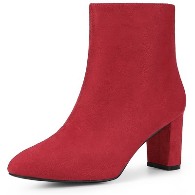 Perphy Square Toe Chunky Heel Ankle Boots for Women