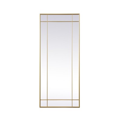 Elegant Lighting French Panel Full Length Mirror 30x70 Inch In Brass