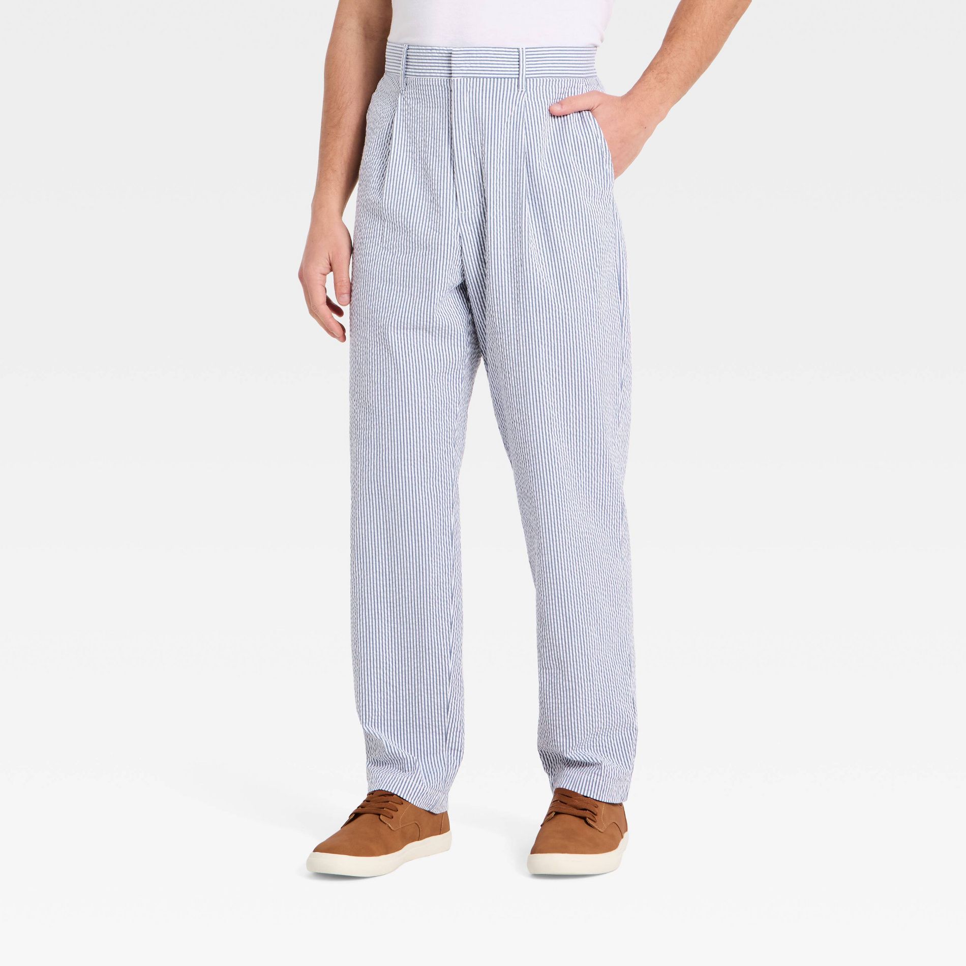 Men's Seersucker E-Waist Trousers - Goodfellow & Co™