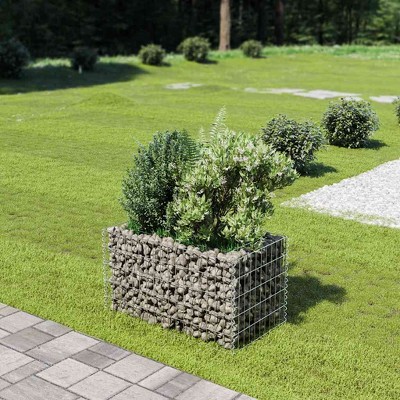 vidaXL Gabion Raised Bed Silver Galvanized steel Large Durable