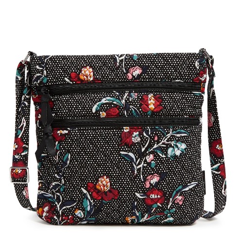 Vera Bradley Women's Cotton Triple Zip Hipster Crossbody Bag Perennials  Gray : Target