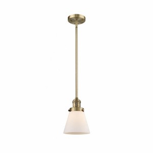 Cone - 1 Light Stem Hung Mini Pendant In Industrial Style-8 Inches Tall and 6 Inches Wide - 1 of 1