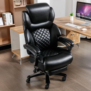 TiramisuBest Black Leather Reclining Office Chair for Heavy People, 500 - Pound Load, Easy Install - 1 of 4