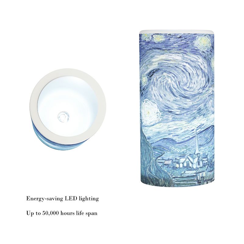 Hastings Home LED Starry Night Candle with Realistic Flameless Light, Remote Control Timer, and Vanilla Scent - Blue and White, 5 of 9