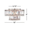 Vienna Full Spectrum Magnificence Modern Ceiling Light Flush Mount Fixture 16" Wide Brushed Satin Nickel Faceted Crystal Glass for Bedroom Living Room - 4 of 4