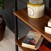 INFURNIC Decorative Bookshelf 5 Tier Ladder Shelf Office Furniture Bookcase Modern Metal Frame Storage, Brown, 13"*23"*52" - 2 of 4