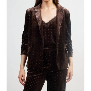 Women's Rhinestone Velvet Blazer - SKIES ARE BLUE - 1 of 3