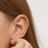 Girls' CZ Cluster Flower Screw Back Sterling Silver Earrings - In Season Jewelry - 3 of 4