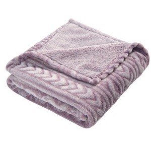 Plush Flannel Baby Blanket, Wave Pattern Toddler Blanket, 30x40 Inches - NTBAY - 1 of 4
