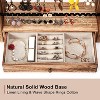 5-Layer Wooden Earring Organizer with 175 Holes & Necklace Pole, Rustic Display Stand for Stud Earrings & Bracelets - 4 of 4