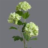 Attop Hand feel 3 heads small Hydrangea branch with green leaves silk Artificial Flowers for Wedding home decoration - 4 of 4