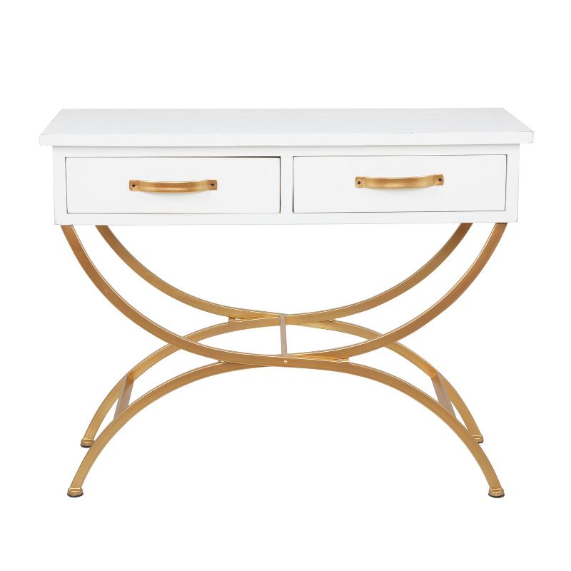 Contemporary Pine Console Table White - Olivia &#38; May, 3 of 20