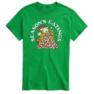 Men's - Garfield - Seasons Eatings Christmas Short Sleeve Graphic T-Shirt - 1 of 4