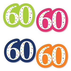 Big Dot of Happiness 60th Birthday - Cheerful Happy Birthday - DIY Shaped Colorful Sixtieth Birthday Party Cut-Outs - 24 Count - 1 of 4