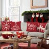 Christmas Red Throw Pillow Covers 18 x 18 Inch Reindeer Snowflake Believe - 4 of 4
