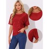 INSPIRE CHIC Women's Regular Fit Round Neck Short Sleeve Party Clubwear Blouses - 2 of 4