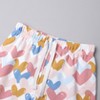 Owlivia Organic Cotton Girl's Short Sleeve Pajama Sets, Baby Summer 2Pc Sleepwear - Colorful Heart - 4 of 4