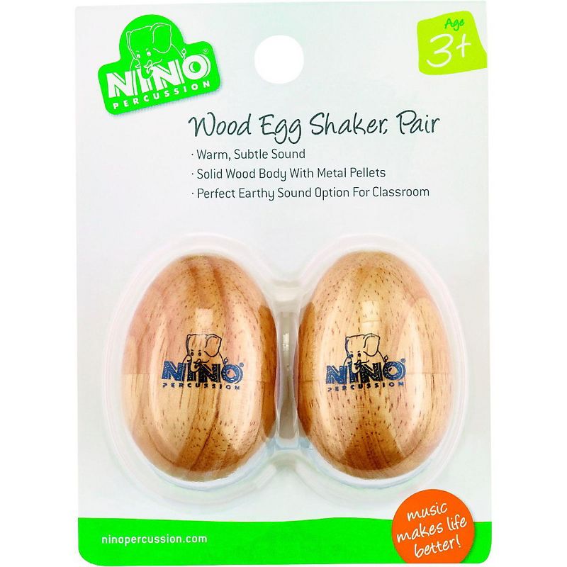 Nino Natural Wood Egg Shaker Pair, Small, 1 of 2