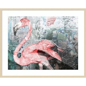 Amanti Art Pop Art - Flamingo by Inner circle Wood Framed Wall Art Print - 1 of 4