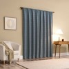 1pc 50"x63" Sun Zero Bronte Floral Jacquard 100% Blackout Rod Pocket Curtain Panel Denim - 2 of 4