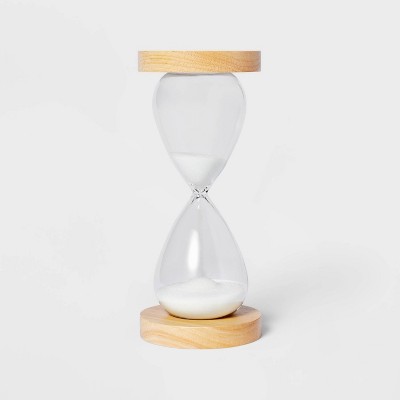 Decorative 10-Minute Hourglass with Rubber Wood Base - Threshold&#8482;