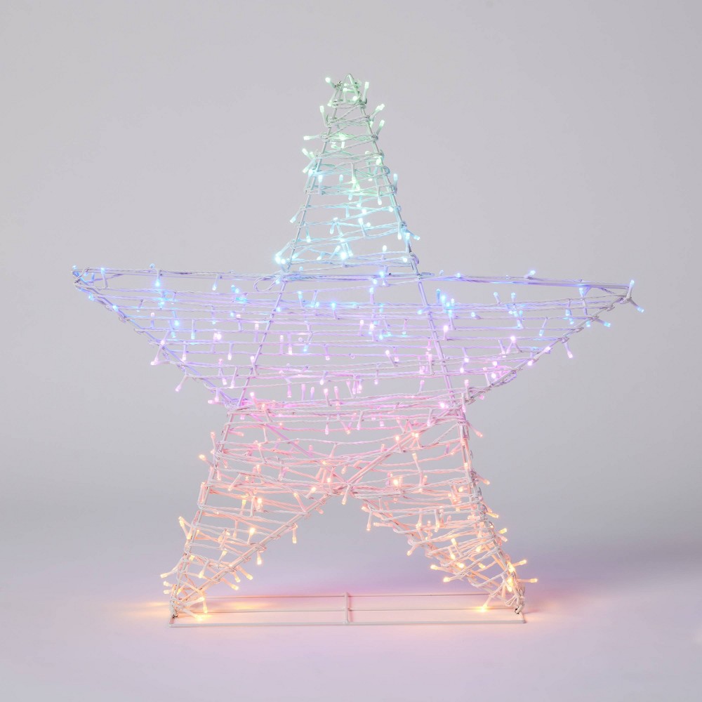 LED Tinsel Star Christmas Novelty Sculpture Lights Dual Color