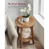 Simple Trending Small Round End Table with Lower Shelf Rustic Walnut - 3 of 4