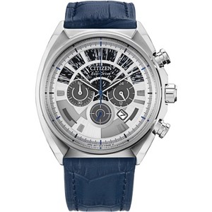Citizen Star Wars Eco-Drive featuring Millennium Falcon 3-hand Silver Tone Blue Leather Strap - 1 of 4