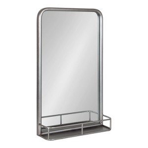 Kate and Laurel Estero Rectangle Metal Functional Mirror, 18x30, Silver - 1 of 4