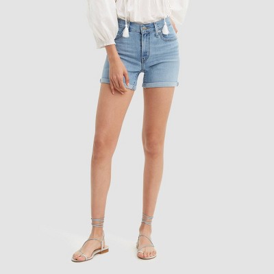 levi's mid rise denim shorts