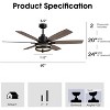 Siljoy 60-in Farmhouse Ceiling Fan with Light and Remote Control Include Use LED for Indoor and Outdoor - 2 of 4