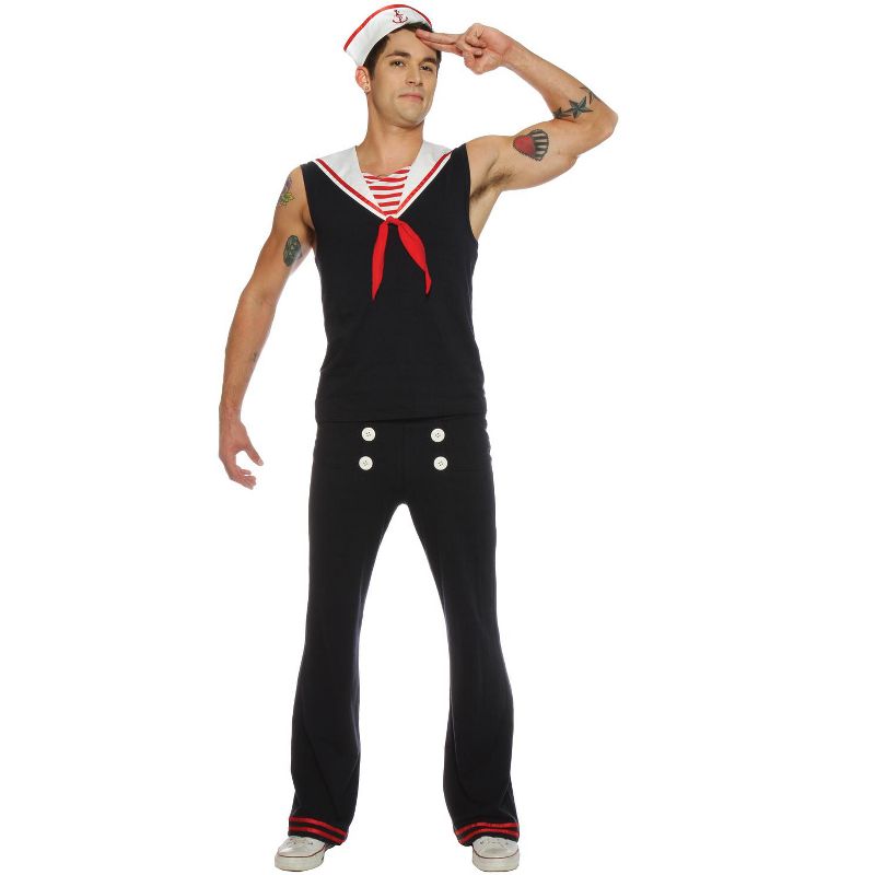 Seeing Red Retro Sailor Men's Costume, 1 of 2