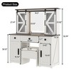 YONWAY 47.2" Makeup Vanity, Dressing Table Set with Mirror Cushioned Storage Stool Two Organizers 3 Drawers 2 Cabinets, for Bedroom, White - 4 of 4