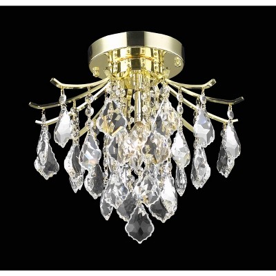Elegant Lighting Amelia Collection Flush Mount D12in H12in Lt:3 Gold Finish