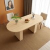 62.9" Oval Farmhouse Dining Table for 6 with Wood Strip Pedestal Base, Rustic Kitchen Table for Dining Room, MDF Surface, Easy Assembly - 3 of 4