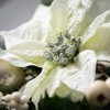 Sullivans Artificial 16" White Poinsettia Pick - 2 of 3