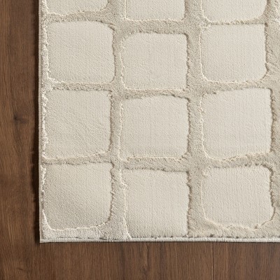 Eunice 2' x 3' Off-White Geometric Washable Area Rug
