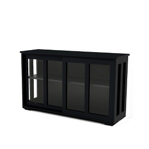 Sevobal Utility Storage Cabinets, Freestanding Storage Cabinet with Transparent Sliding Doors for Living Room Kitchen, Black, 41.92"*12.99"*24.6" - 1 of 4