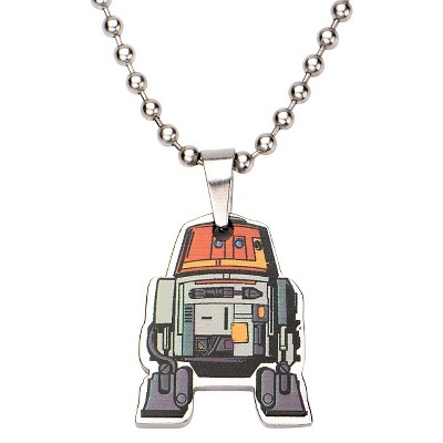 Men's Star Wars Chopper Cut Out Stainless Steel Pendant (18")