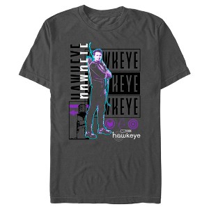 Men's Marvel Hawkeye Bright Neon Portrait T-Shirt - 1 of 4