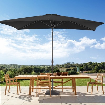Sonkuki 6×9FT Rectangular Outdoor Patio Umbrella w/Push Button Tilt and Crank Handle, Sun-Protective