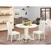 HomeStock 3-Pc Linen White Finish Solid Wood Top - Round Dining Room Set - Seats-4 - 2 of 4