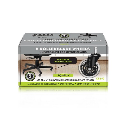 Slipstick (set Of 5) 3&quot; Rollerblade Office Chair Wheels 