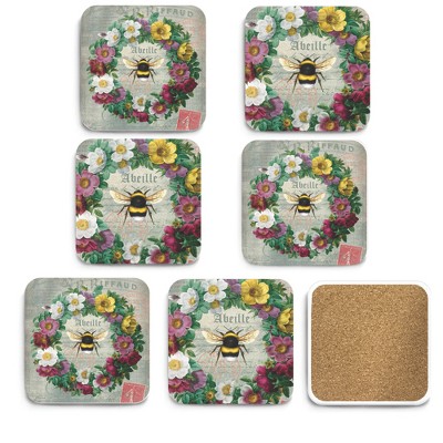 Courtside Market French Bee  4x4 6-Piece Coaster Set