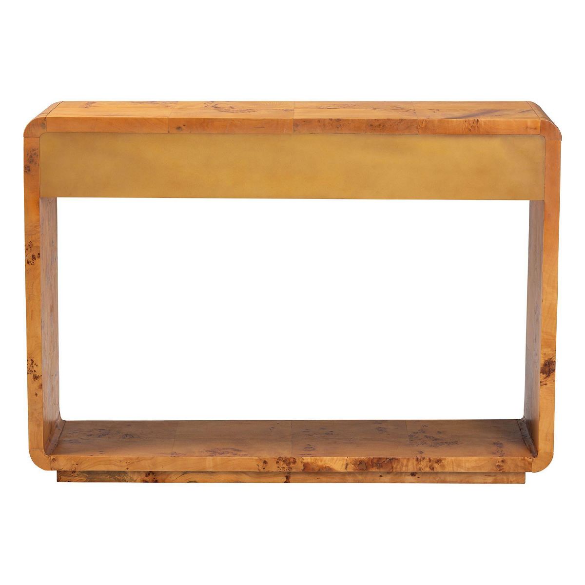 bali & pari Netra Real Burl Wood Console Table Light Mappa Burl