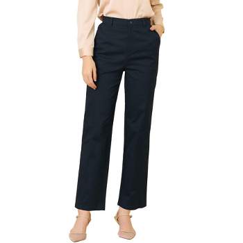 Allegra K Women's Plaid Elastic Waist Casual Work Office Long Trousers Dark  Brown Black Medium : Target