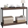Homhougo Console Table, 39.5 Inch Narrow Entryway Table with 2- Tiers Storage Shelves, Entrance Table Tan - 4 of 4